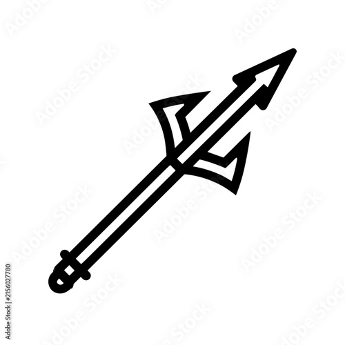 Minimalist harpoon spearfishing vector icon