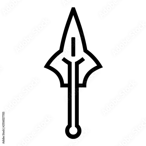 Minimalist harpoon spearfishing vector icon