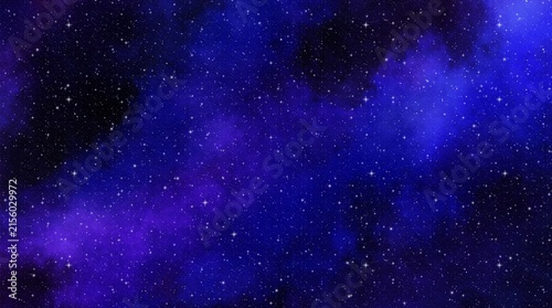 Magical Midnight Starry Sky | Blue Cosmic Background with Sparkling Stars