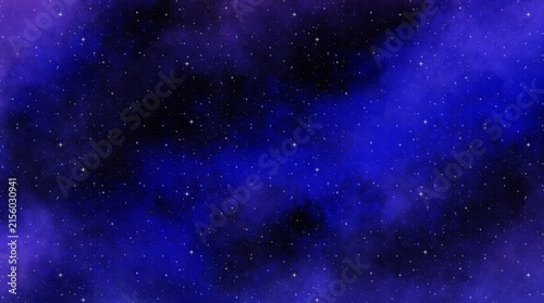 Magical Midnight Starry Sky | Blue Cosmic Background with Sparkling Stars