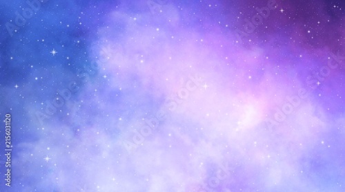 Fantasy Purple Galaxy Background | Starry Cosmic Sky with Glowing Stars
