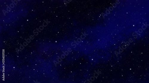 Magical Midnight Starry Sky | Blue Cosmic Background with Sparkling Stars