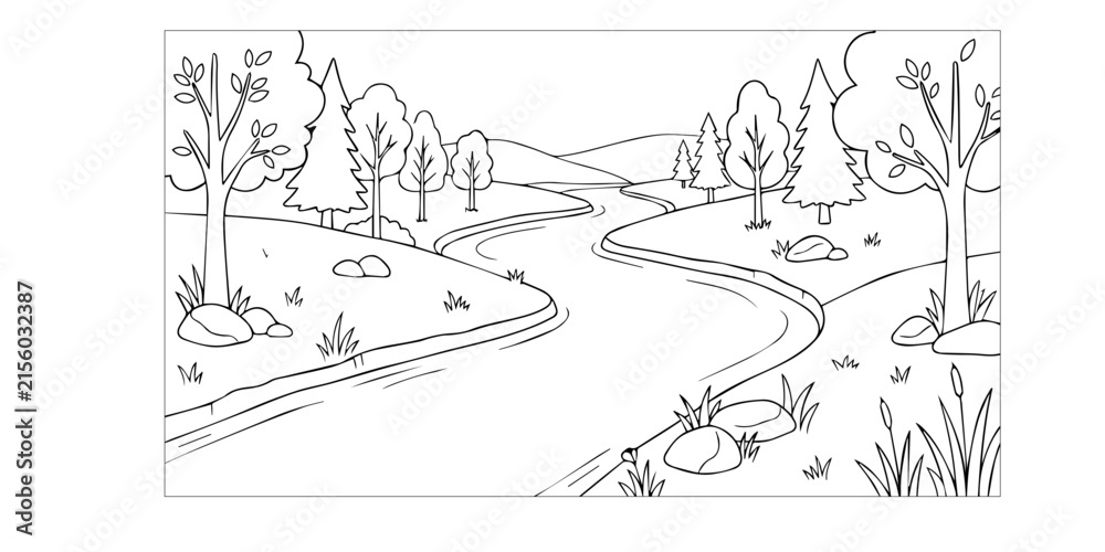 Fototapeta premium Garden Flowers and Watering Can Coloring Page