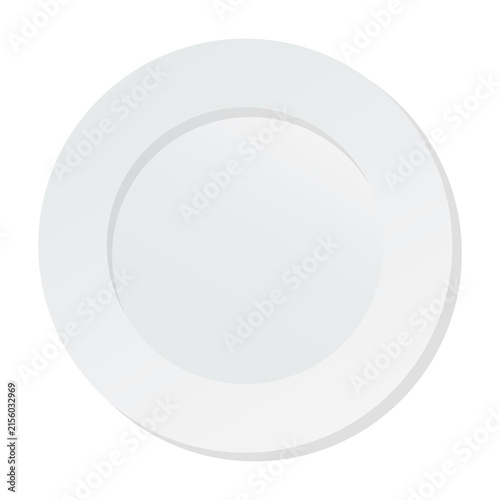 White Empty Round Plate Isolated on Clean Background
