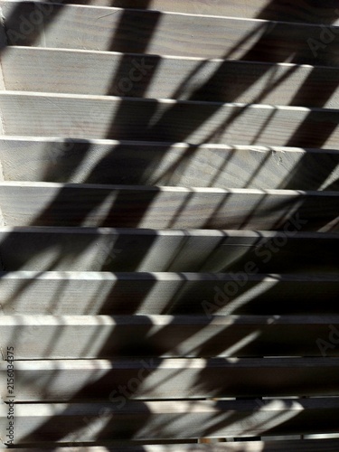 Photography Abstract background of wooden window shutters with harsh sunlight and diagonal s