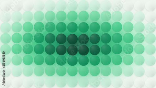 Obraz na płótnie A symmetrical arrangement of deep green circles radiates outwards, transitioning to lighter shades against a white expanse