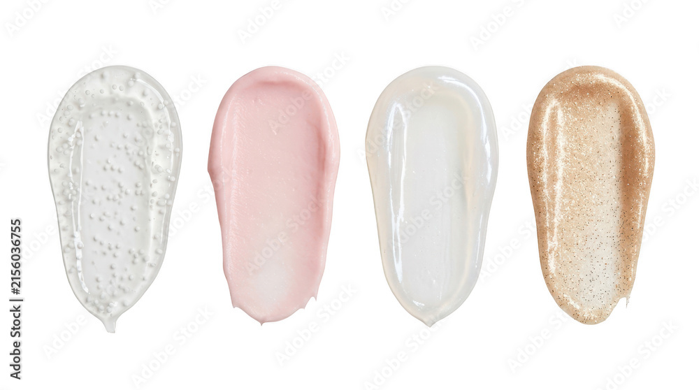 Fototapeta premium Set of cosmetic product smears isolated on transparent background