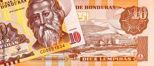 Bild auf Leinwand 10 Lempiras, Honduras, 2019 with the image of The University of Honduras
