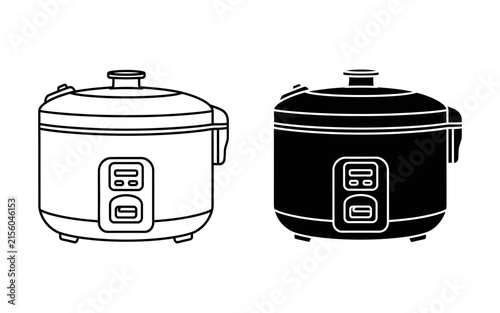 Rice cooker silhouette on a white background a kitchen appliance illustration