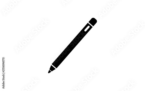 Stylus pen silhouette on a white background a digital drawing tool