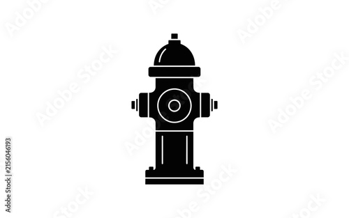 Black silhouette of a fire hydrant on a white background