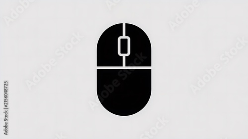 Black computer mouse icon for digital interface design