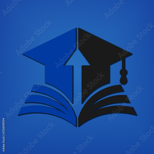 Minimalist education graduation cap book growth arrow graphic illustration background