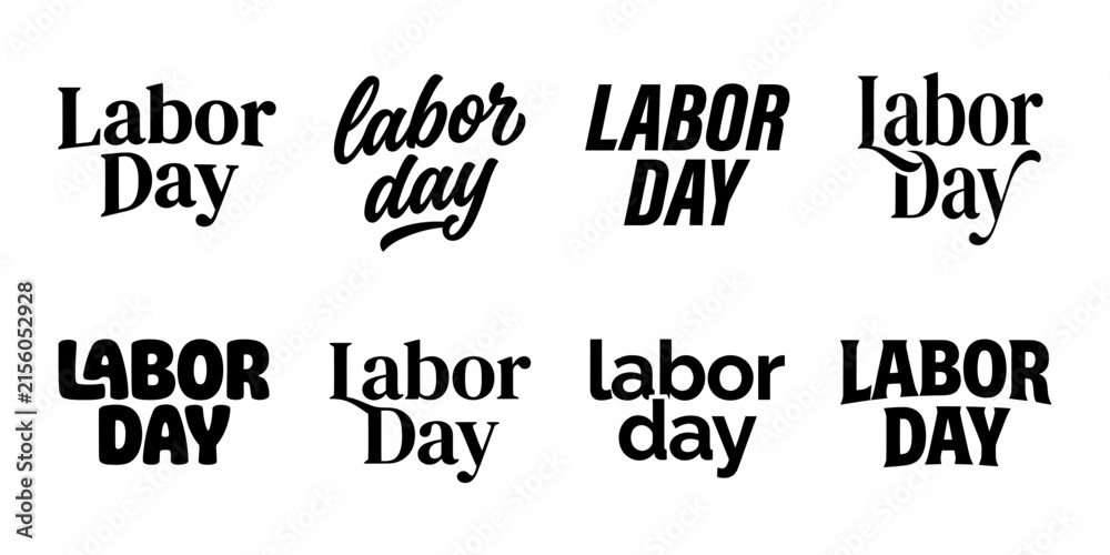 Obraz premium Set of labor day typography logos
