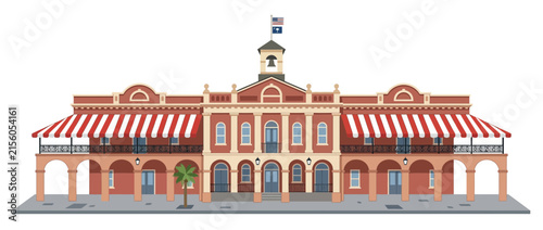 Historic Building Exterior Facade Isolated Transparent Background