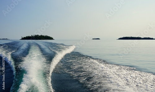 Boating on a calm day, Georgian Bay Canada          
