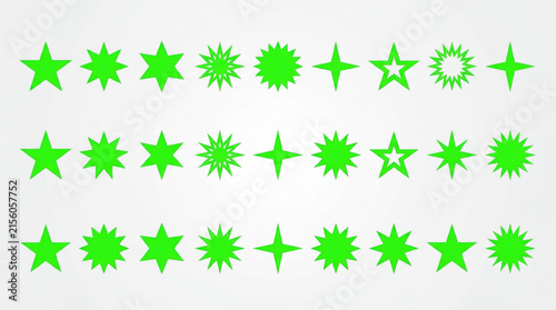 Colorful red star icons in a row
