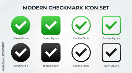 Green checkmark icons in modern style