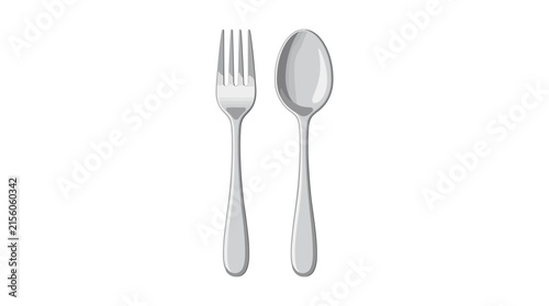Silver fork and spoon cutlery set