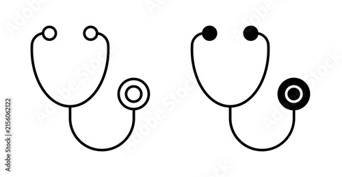 Medical Stethoscope Symbol, Doctor Examination and Healthcare Diagnosis Vector Icon