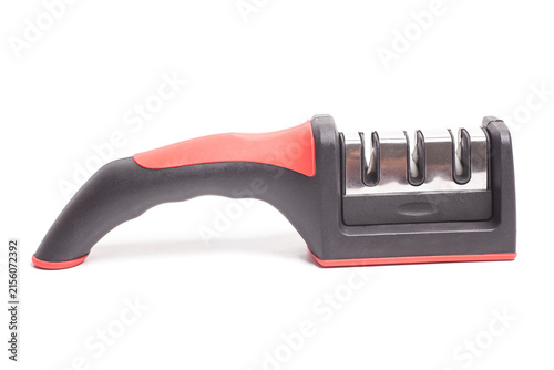 Manual new knife sharpener isolated on white.