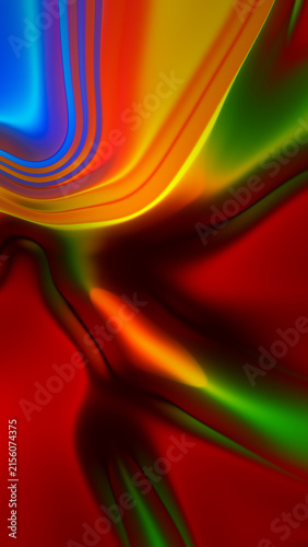 Abstract Red Orange Green Gradient Phone Wallpaper with Flowing Curves