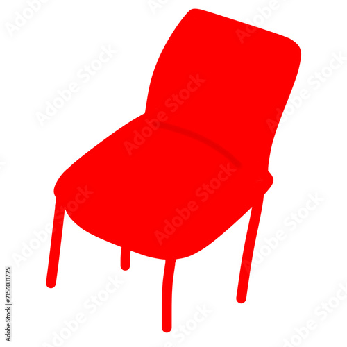 A modern red chair design isolated illustration for home and office decor, red chair doodle for decoration