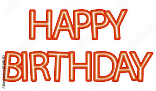 Happy birthday text foil balloons banner isolated on transparent background, greeting banner.