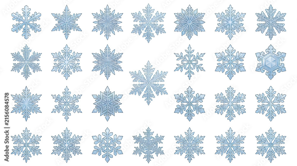 Seamless blue snowflake pattern vector background for winter holiday design projects