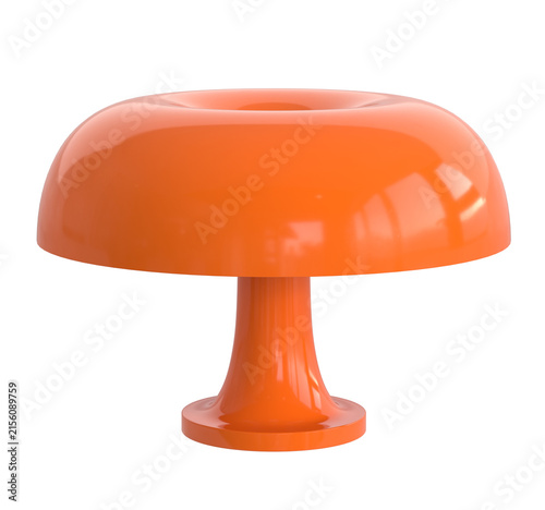 Mid century table lamp isolated on a white background