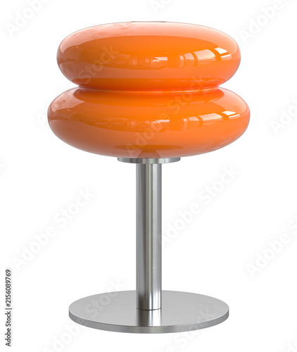 Mid century table lamp isolated on a white background