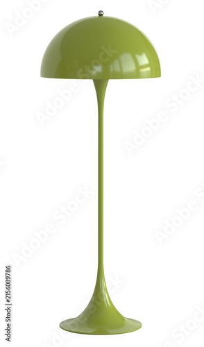 Mid century floor lamp isolated on a white background