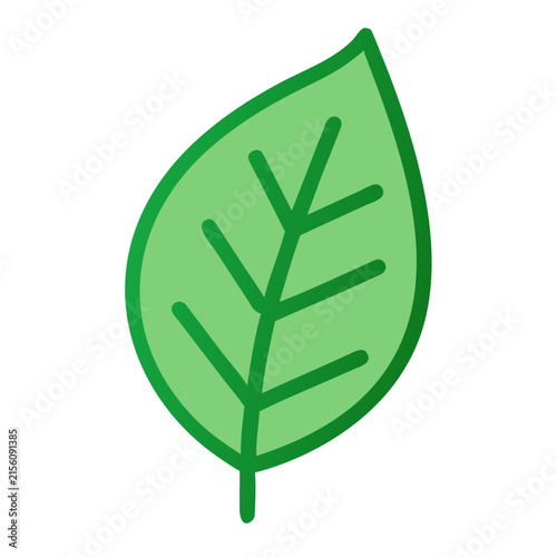 Green leaf illustration with a simple design for nature concepts
