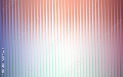 Abstract pastel coral blue and green vertical stripe blind line pattern background with central glow effect