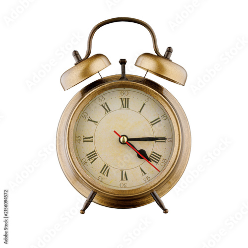 Canvas Print alarm clock, vintage clock with time 4 hours 15 minutes, a
