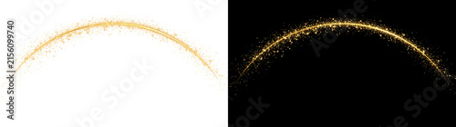 Fotografía Gold glitter arched light trail with sparkling stars and glowing dust PNG, Trans