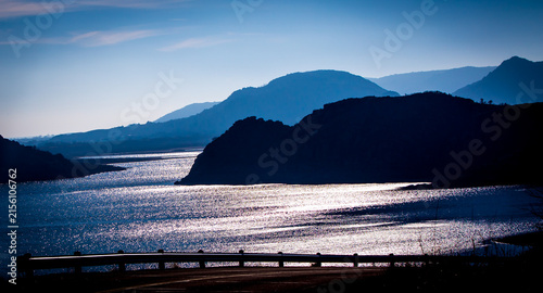 mountain silhouette at sunrise