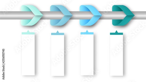Process Flow Infographic Animation, Four Step Arrow Timeline with Minimal Business Workflow Design, Progress Concept 4K