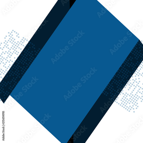Fotografía Modern blue rhomboid shape with artistic dot patterns for professional business