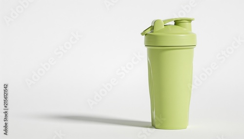 Green plastic shaker bottle, protein shaker, gym bottle, fitness cup, sports shaker, workout drink container, supplement mixer, studio product mockup