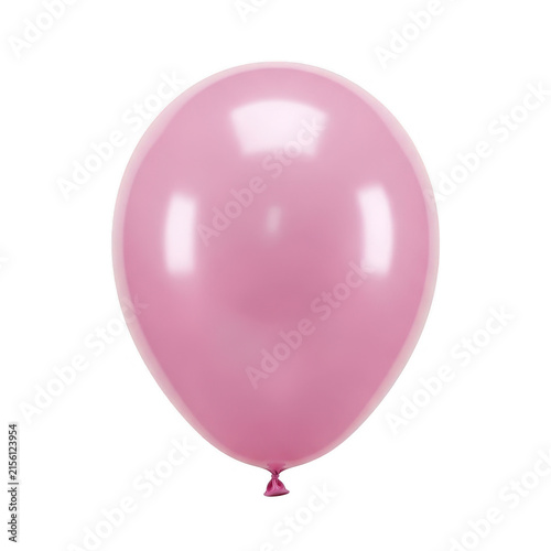 Shimmering pink metallic balloon floating gracefully