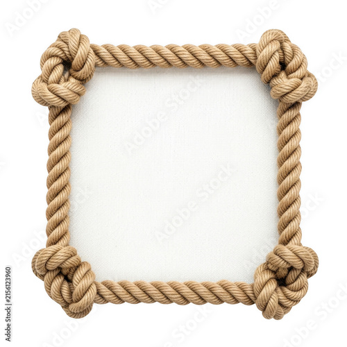 Rope border decorative frame with braided texture