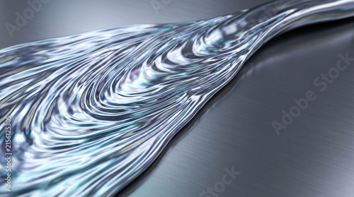 Liquid Metal Flow: Abstract metallic texture resembling flowing liquid metal with intricate swirling patterns, creating a sleek and futuristic visual.