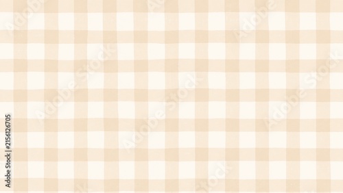 Soft Beige Gingham Check Seamless Pattern Background