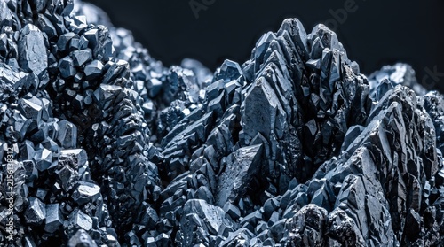 Osmium Crystals Forming Blue Gray Metallic Ridges like a Dense Alien Mountain Range
