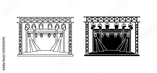 Stage Lighting Rig, Concert Stage Setup, Performance Venue Design, Event Lighting System