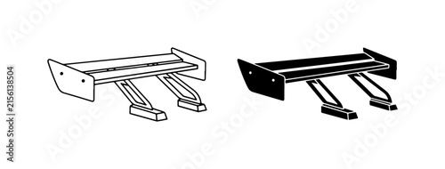 Car Spoiler Vector Icons, Automotive Aerodynamics, Performance Tuning Design Elements