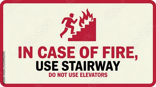In case of fire use stairway do not use elevator safety sign