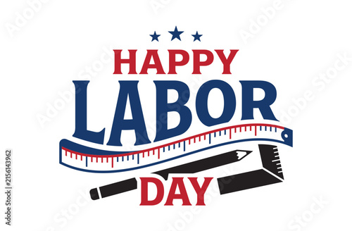 фотографія Happy labor day celebration with tools and patriotic stars a festive illustratio