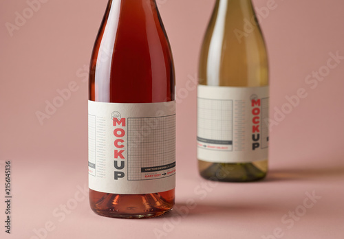Natural Wine Bottles Label Mockup